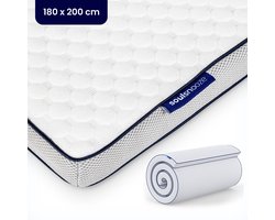 Soulsnooze® - DuoComfort Premium Topper 180x200 cm - Topmatrassen - Topdekmatras - Aanpasbaar Design - 3D Air Mesh - Medium - Traagschuim Topmatras - Memory Foam - Topper Matras Topdek - Wasbare Hoes - Anti Allergie