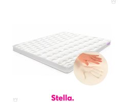 Stella - Hotel XL - Topper - 140x200 - 12cm dik - Nasa Traagschuim - Afritsbaar - Wasbaar - Luxe Topdekmatras - 3D ventilatieband