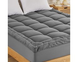 Super King Matrassversterker 180x200 cm - Diepe Pocket, Dikke en Zachte Topper Grijs