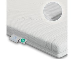 Topmatras - 160x200 - ANTI SLIP Topper - PREMIUM BAMBOO Tijk - Afritsbaar / Wasbaar - HR Koudschuim - 6cm - Orthopedisch - Anti-allergisch - Medium - Hybrid - Topdekmatras - Topper Hotel XL - Anti Bacterieel - Okoetex gecertificeerd