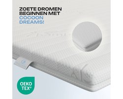 Topmatras - 180x200 - ANTI SLIP Topper - PREMIUM BAMBOO Tijk - Afritsbaar / Wasbaar - HR Koudschuim - 8cm - Orthopedisch - Anti-allergisch - Medium - Hybrid - Topdekmatras - Topper Hotel XL - Anti Bacterieel - Okoetex gecertificeerd