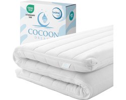 Topmatras - 80x200 - Topper HR Koudschuim - 9cm - Afritsbaar Wasbaar Tijk - Orthopedisch - Anti-allergisch - Medium hardheid - Hybrid - Topdekmatras - Topper Hotel XL - Anti Bacterieel - CertiPUR® en Okoetex gecertificeerd