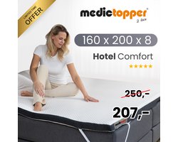 Topper Matras 160 x 200 – Koudschuim en Traagschuim | Topdekmatras 160x200 Zacht & Hard in 1 | Drukverlagend & Ademend | Bio Katoen | 160x200x8 CM