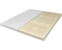 Tuur® Original Topper 180x200 - 100% Natuurlatex Matras Topper - Tweepersoons Topmatras - Matrastopper - Toppermatras - 7 Ergonomische Comfortzones - 8 cm Hoog - 1 topper: 2 zijdes