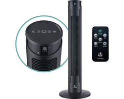 AirKing Torenventilator 94cm - Kolomventilator met Afstandsbediening - Timer - 3 Snelheidsstanden - Oscillatie & Dimbaar LED Scherm - Energiezuinig - Koelventilator voor Kamer - Zwart