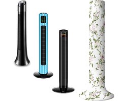 Allecto - Stofhoes voor torenventilator - Ventilatorbescherming - Wit - Stofbestendige hoes voor staande ventilator - Geschikt voor verticale venti...