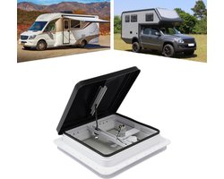 Allecto - Ventilator - Dakvenster - Insectenbescherming - Wasserdicht - 14x14 Inch - Ventilator - Geschikt voor Kamperen - Universeel Plastic - Wit - Buiten Ventilator voor Caravan Camping - Ventilator Dakvenster inklapbaar en waterdicht - Windvanger