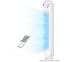Aura® Ventilator toren - Ventilator staand - Torenventilator - Wit - 30cm x 30cm x 92cm