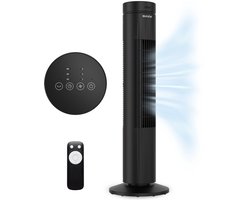 Auronic Torenventilator - Met Afstandsbediening en Timer - Ventilator - 60° Oscillatie - 76 cm - Zwart