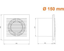 Badkamerventilator 150 mm - stille en efficiënte afvoerventilator voor badkamer en toilet