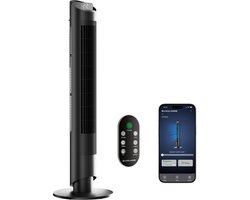 CoolHome Airflow Pro – Torenventilator met Afstandsbediening – Waaier met Ionisator – 102 cm – Dimbaar LED-scherm – 6 Snelheden – Zwart