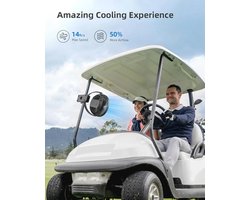 Draagbare Clip-On Ventilator 20 cm - USB Tafelventilator met 10.000 mAh Batterij en 4 Snelheden voor Thuis, Kantoor, Kinderwagen en Camping