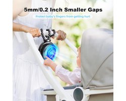 Draagbare Kinderwagenventilator - 40 Uur Koeling, 360° Draaibaar, Ideaal voor Reizen en Thuisgebruik
