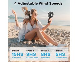 Draagbare tafelventilator met 4 snelheden en USB-opladen - Ideaal voor reizen en buitengebruik