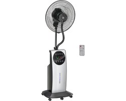 HOMCOM-Staande ventilator met waternevelsproeier - Kunststof - 44,5 x 44,5 x 135 cm - Zwart
