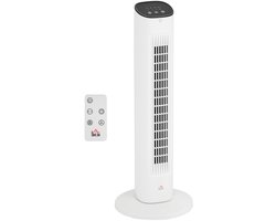 Homcom Torenventilator-ABS-Ø30 x 78H cm-Wit