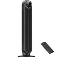 Intelectro Ventilator - Krachtige, Draagbare en Stille Torenventilator - Nieuwe Luchtstroom Systeem voor Snelle, Efficiënte Koeling - Ingebouwde Veiligheidsfuncties - Makkelijk te Reinigen - 90° Oscillatie - Zwart - Levering Sneller dan Aangegeven!