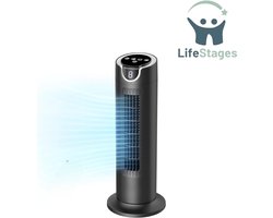LifeStages - Torenventilator - 16 Inch Torenventilator met 12W DC-Motor - Tafelventilatoren met Afstandsbediening - 25dB, 8 Snelheden, 1-8 Uur Timer - Stille Ventilator voor Slaapkamer, Kantoor