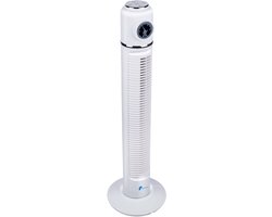 Lifetime Air Torenventilator - 76 cm Kolomventilator met Afstandsbediening - Oscillerende Ventilator met 3 Snelheden en 3 Windstanden - Timerfunctie en LCD Display - 40W - Wit