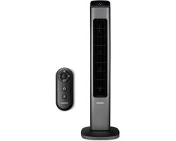 MEDION Kolomventilator P15 TF (met afstandsbediening, 5 snelheden, stille nachtmodus, 45 W vermogen, automatische horizontale oscillatie 80°, LED-display, MD10809) antraciet