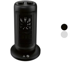 SILVERCREST® Torenventilator 1500 W - 2 Vermogensniveaus - Individueel regelbare temperatuurinstelling - Kantel en oververhittingsbeveiliging voor meer veiligheid - Met kabelopwikkeling - Incl. vorstbeveiligingsfunctie - Zwart