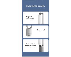 Stemily Bladloze Ventilator - 5W - 90° Oscillatie - USB (5V) - 8 Snelheden - Timerfunctie - tot 30 dB - 58 cm x 14,5 cm