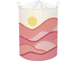Waterdichte Roze Wasmand 45L - Uitklapbaar met Trekkoord - Handige Opbergoplossing voor Kleding