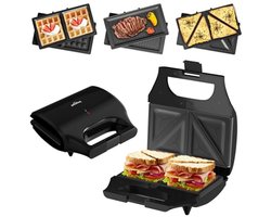 3-in-1 Sandwichmaker, Wafelijzer & Contactgrill - Multifunctioneel Keukenapparaat met Afneembare Platen, 800W