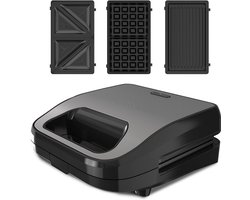 3-in-1 Tosti-ijzer, Grill en Wafelijzer met Verwisselbare Platen