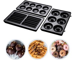 3-in-1 Tosti, Wafel en Grillijzer met Diepe Vulling en Vaatwasserbestendige Platen