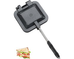 Aluminium Toastie Maker voor Camping en Buiten, Dubbelzijdig Verwarmde Sandwich Panini Grill