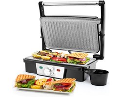Aura® Tafelgrill Contactgrill - Tosti Grill Apparaten 180° Inklapbaar - Wafelijzer Met Antiaanbaklaag – Tosti Apparaat – Grill Apparaat – Contactgrill – Panini Grill -‎33x 32x 19cm; 3.66 kg