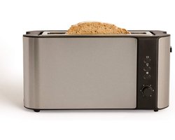 Aura® Tosti Apparaat Broodrooster - Tosti Apparaat - Tosti Broodrooster - Grijs - 15cm x 38cm x 20cm