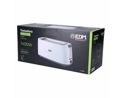 Broodrooster EDM 07799 White Design 1400 W Dubbele sleuf