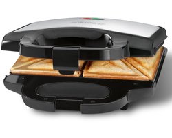 Clatronic ST 3778 Sandwich toaster Anti-aanbaklaag RVS, Zwart