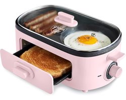 Compacte 3-in-1 Ontbijtapparaat met Keramische Antiaanbaklaag