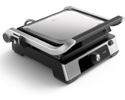 Contactgrill – Instelbare Temperatuur – Groot Grilloppervlak – Verwijderbare Antiaanbakplaten & Vetopvangbak – Hoog Vermogen