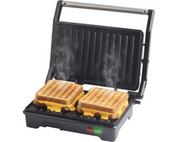 COOK-IT Tosti Apparaat - Contactgrill - Tosti IJzer - 180° Uitklapbaar - Anti-Aanbaklaag - Cool Touch - Croque Monsieur Toestel