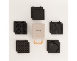 CREATE - Sandwichgrill en wafelijzer met verwisselbare platen + 5 platen - STONE STUDIO