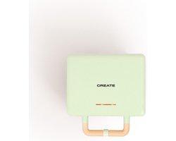 CREATE - Tosti-ijzer, grill en wafelijzer met verwisselbare platen - Pastelgroen - Dubbel - STONE STUDIO