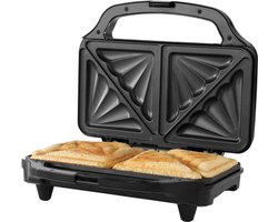 Croque Monsieur Toestel - Tosti Apparaat - XL - 900 W - Instelbare Temperatuur - Vergrendelende Clip - Tosti IJzer - Uitklapbaar Contact Grill - Kleine Tosti Apparaat Voor 2 Tosti's - Panini Grill - Antiaanbaklaag Toaster Grill - Sandwichmaker