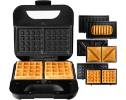 DYNA® Contactgrill met uitneembare platen - Contactgrill - Multi grill - Zilver / Zwart -‎23cm x 22cm x 10cm