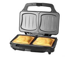 Emerio Tosti Apparaat XXL - 2 Tosti's - PFAS-vrij - 900W - Sandwich maker - RVS - Bakplaat - ST-109562.17 - Zwart