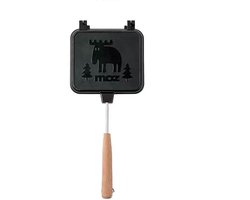 Flip Top Sandwich Toaster - Broodrooster - Dubbelzijdige draagbare sandwichtoaster - Antiaanbaktoaster voor op het fornuis - Dubbelzijdig multifunctioneel - Voor thuis, kamperen en picknicks - Zwart