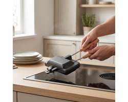 Gegrilde Kaasmaker - Panini Pers Tosti IJzer - Sandwiches Maken - Dubbelzijdig Antiaanbak - 21.3 x 12.5 x 5 cm