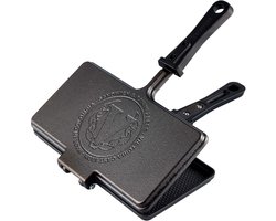 Gietijzeren Tosti IJzer voor op Fornuis en Buiten - Dubbelzijdig Panini Pers
