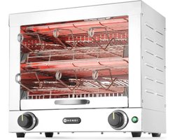 HENDI Tosti-apparaat – 2 lagen – 6 tostiklemmen – snelle verwarming – mechanische timer – roestvast staal