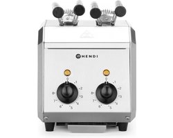HENDI Tosti-apparaat – geïsoleerde handgrepen – timer met alarm – uitneembare kruimellade – roestvast staal