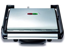 Inicio Grill - Contactgrill Met Hoogwaardige RVS Behuizing - Compact Design - Eenvoudige Bediening - Perfect Voor Vlees - Panini - Groenten En Meer