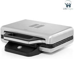 LifeStages - Croque Monsieur Toestel - Lono Sandwich Maker - Tosti-Ijzer - Voor 2 Standaard Of XXL Toasts - 2-Traps Hoogteverstelling Voor Meer Vulling - Mat Roestvrij Staal